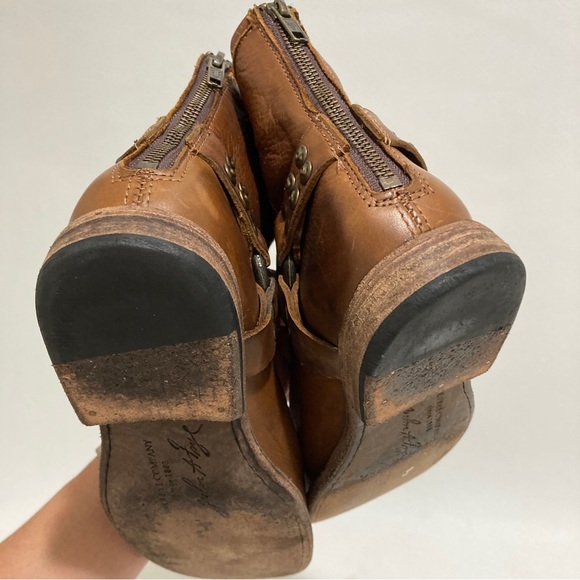 Frye Phillip Studded Harness Boot Cognac - Rounded Toe, size 6.5 - Picture 12 of 12